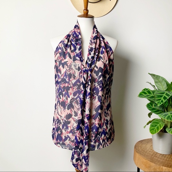 Banana Republic Tops - Banana Republic | Floral Tie-Neck Blouse